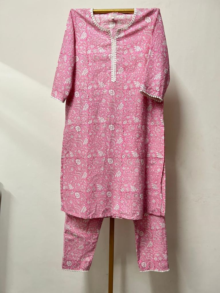 MINA PINK STRAIGHT CO-ORD SET Gulabo Jaipur