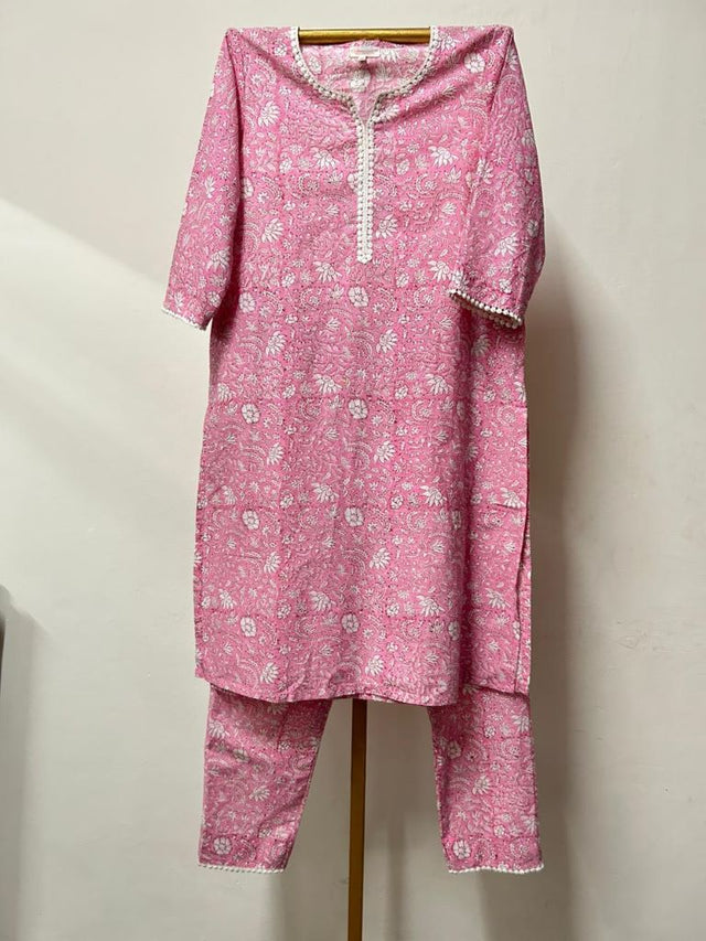 MINA PINK STRAIGHT CO-ORD SET