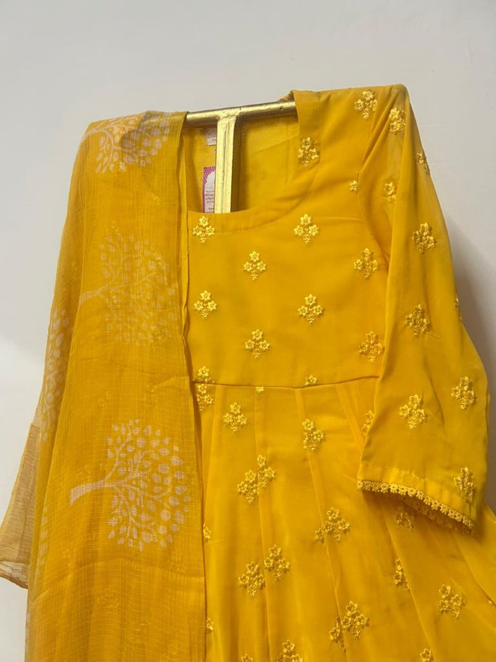 BLOOM YELLOW ANARKALI SET Gulabo Jaipur