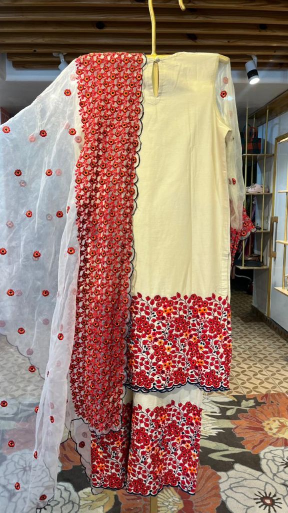 REET BEIGE EMBROIDERED STRAIGTH KURTA SET Gulabo Jaipur