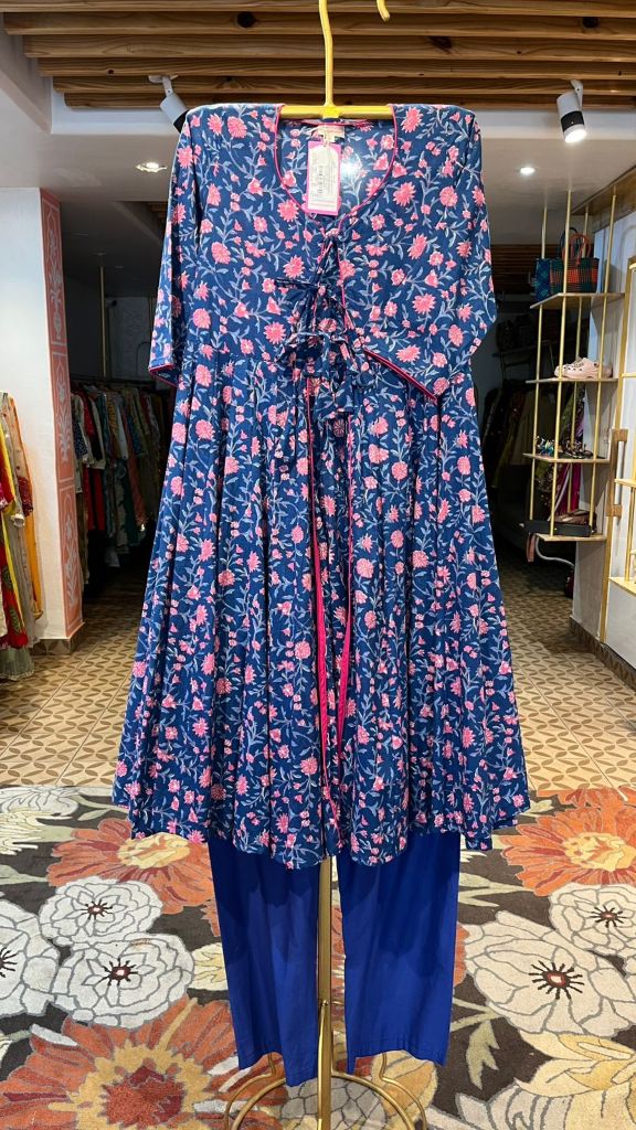BLUE SHRUG KURTA CO-ORD SET