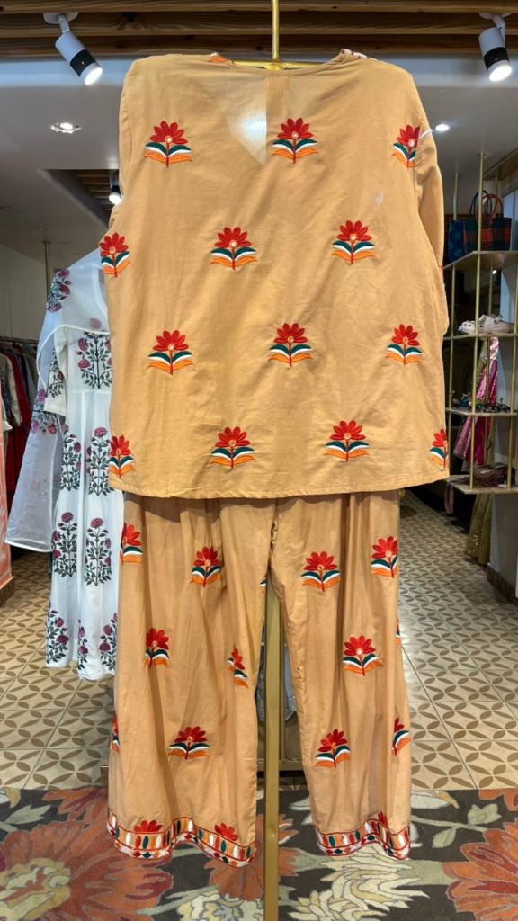 REET BROWN EMBROIDERED CO-ORD SET Gulabo Jaipur