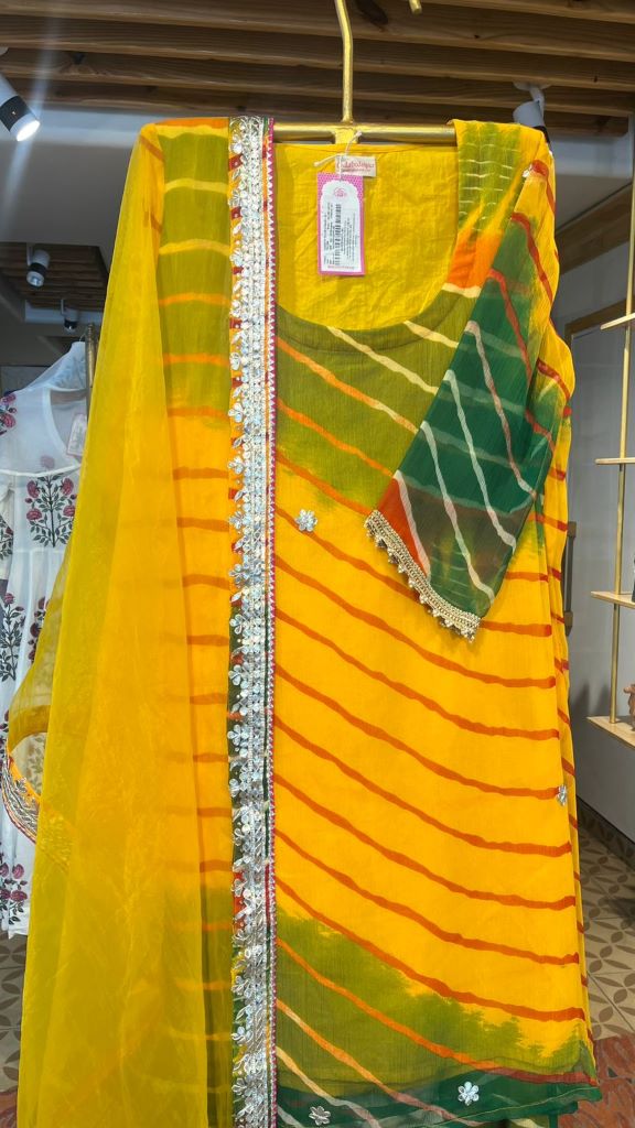 HOOR LEHERIYA YELLOW STRAIGHT SET Gulabo Jaipur