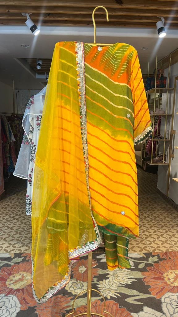 HOOR LEHERIYA YELLOW STRAIGHT SET Gulabo Jaipur