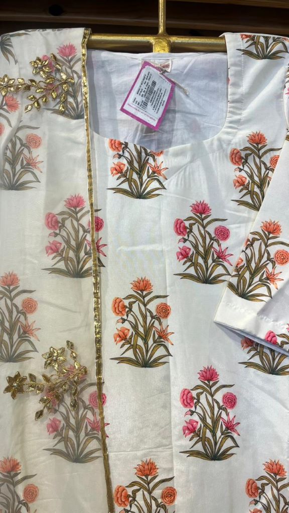 MEHNAAZ WHITE STRAIGHT SET