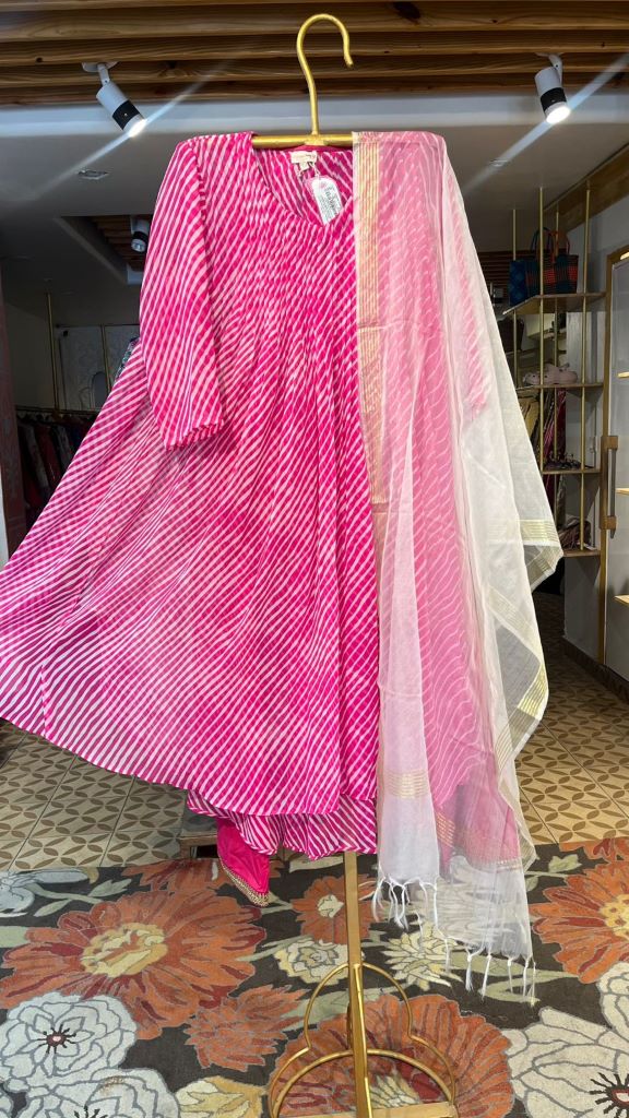 HOOR PINK ANARAKLI SET Gulabo Jaipur