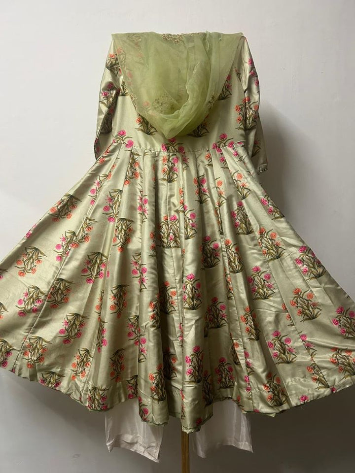 MEHNAAZ PISTA GREEN ANARKALI SET