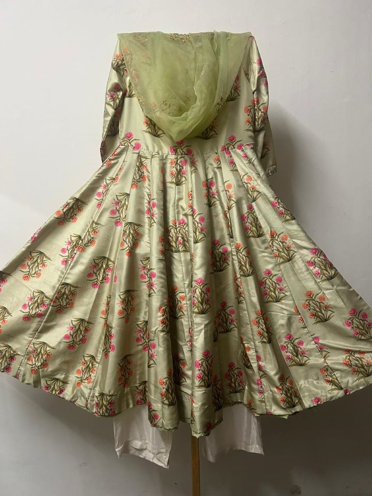 MEHNAAZ PISTA GREEN ANARKALI SET
