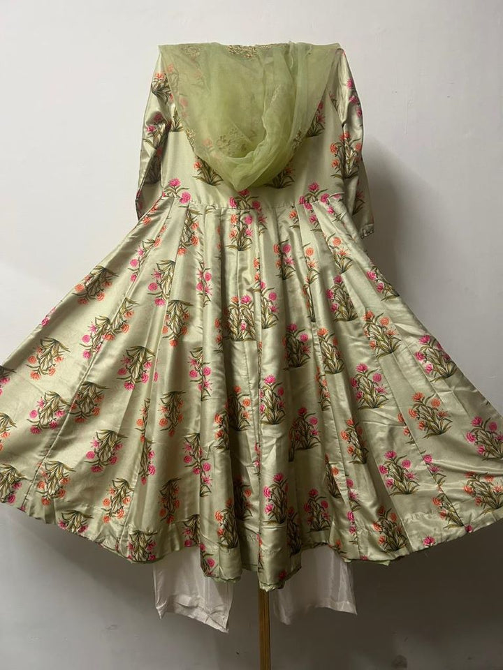 MEHNAAZ PISTA GREEN ANARKALI SET