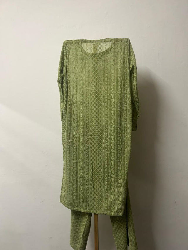 MAYA CLASSIC CHIKAN GREEN CO-ORD SET