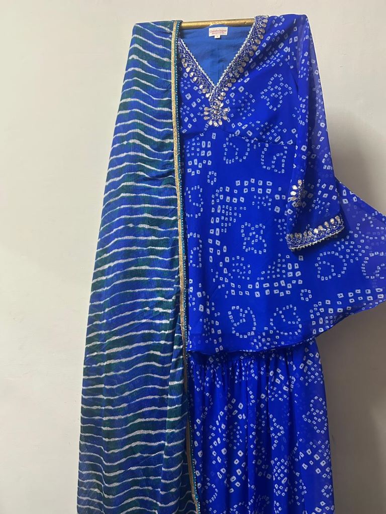 SOHA BLUE SHARARA SET Gulabo Jaipur