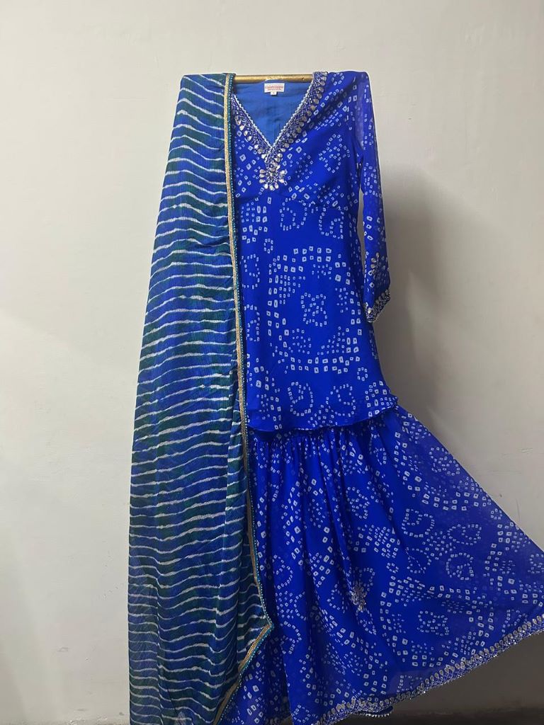 SOHA BLUE SHARARA SET Gulabo Jaipur