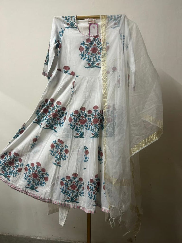 SOHA WHITE ANARKALI SET