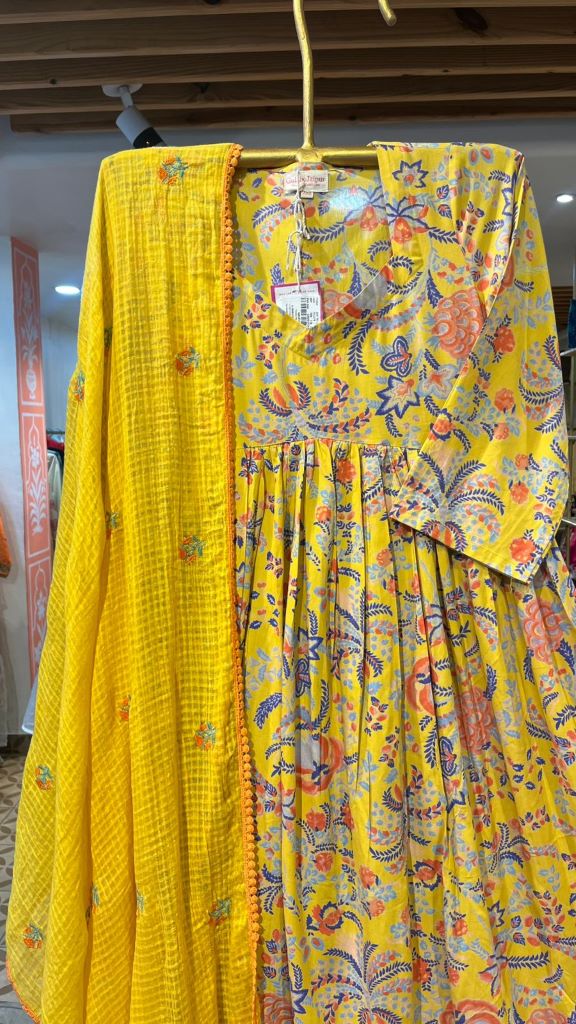 MEET YELLOW ANARKALI SET