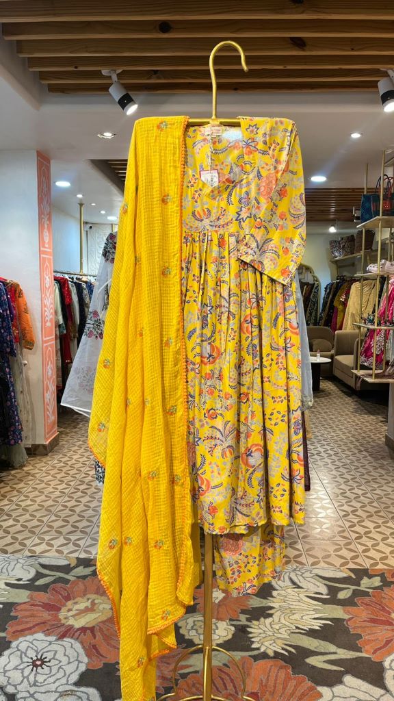 MEET YELLOW ANARKALI SET