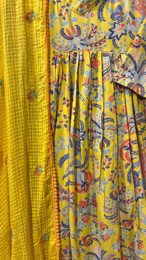 MEET YELLOW ANARKALI SET Gulabo Jaipur