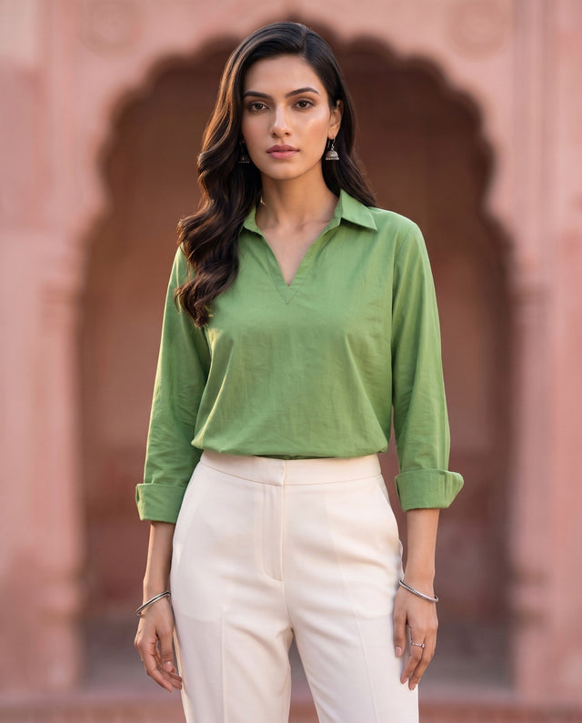 Apple Green Popover Shirt