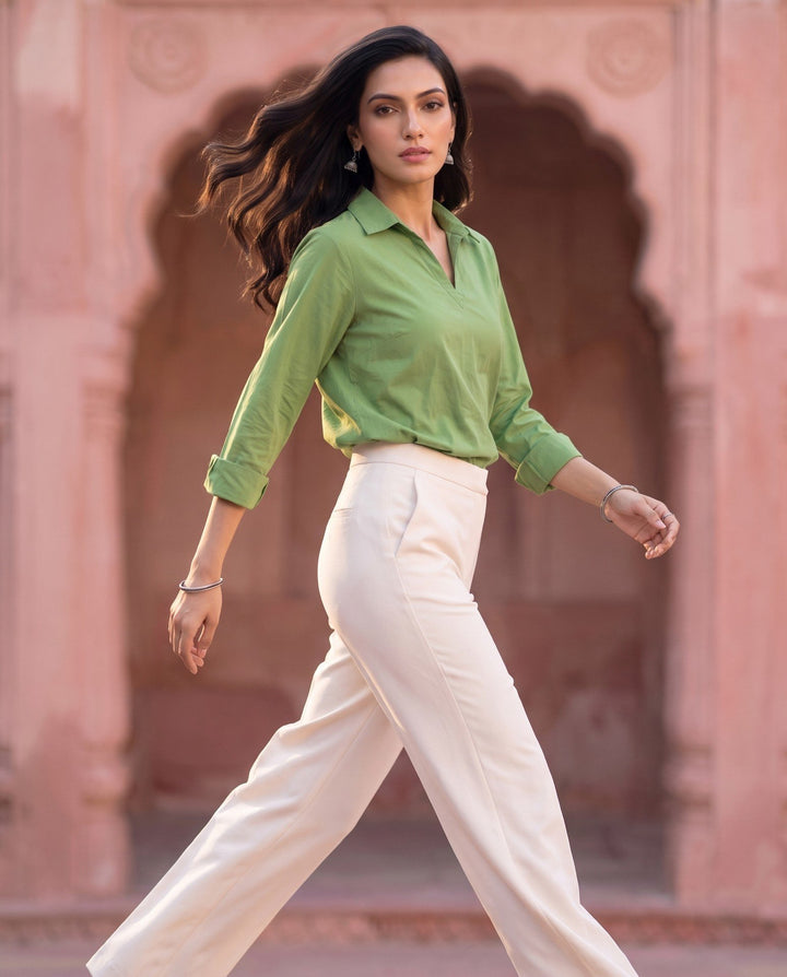Apple Green Popover Shirt - styled look