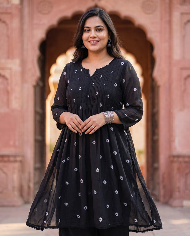Black Bandhani Dress