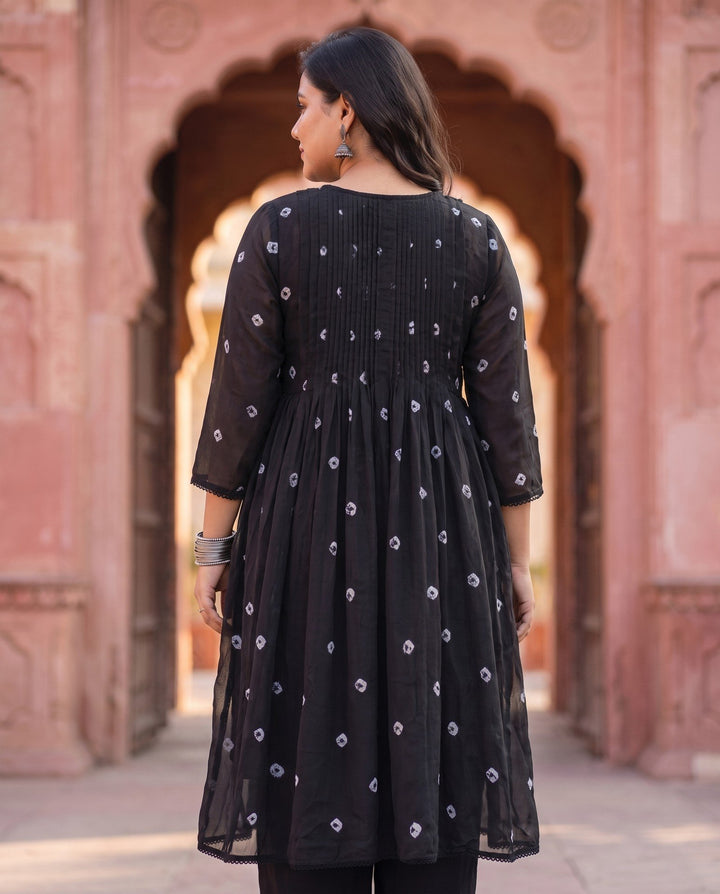 Black Bandhani Dress – back view