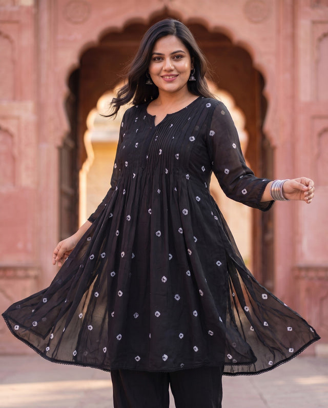 Black Bandhani Dress