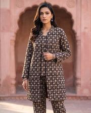 Black Beige Booti Jacket Set 1