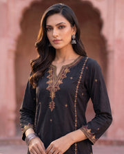 Black Embroidered Co-ord Set 3