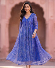 Blue Leheriya Anarkali 4