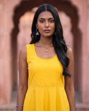 Canary Yellow Sleeveless Anarkali 3