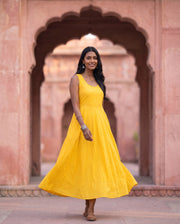 Canary Yellow Sleeveless Anarkali 4