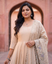 Champagne Embroidered Anarkali Set 3