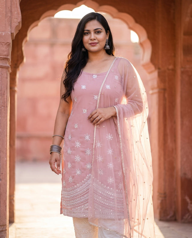 Dusty Pink Mirror Straight Set