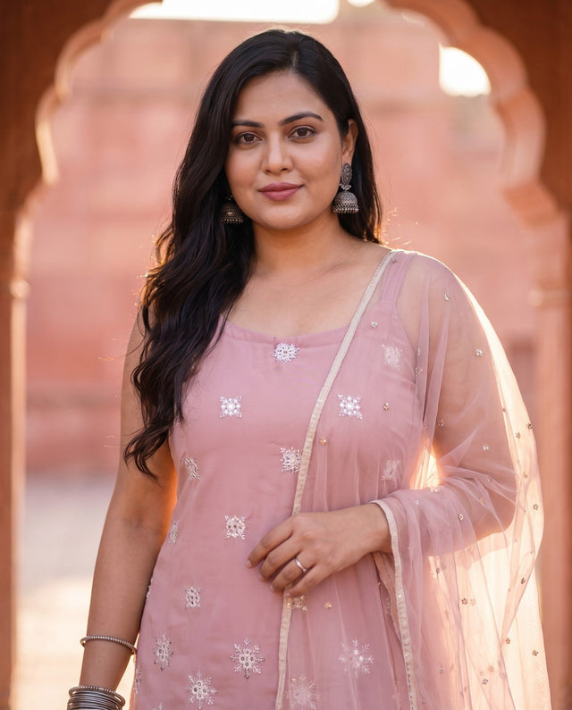 Dusty Pink Mirror Straight Set