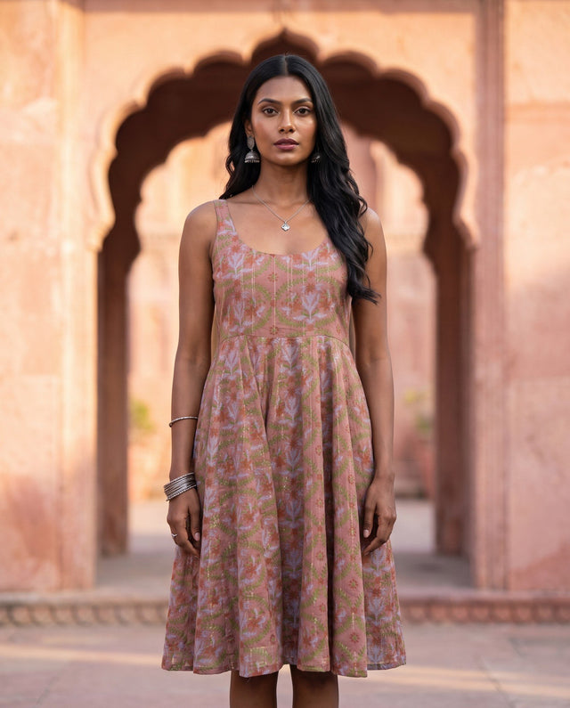 Dusty Rose Sleeveless Anarkali
