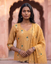 Gold Green Sharara Set - detail view