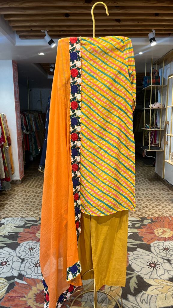LEHERIYA MUSTARD STRAIGHT SET