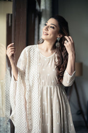 Hairat Grey Anarkali Set 1