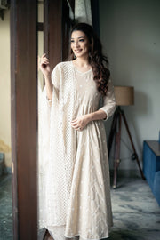 Hairat Grey Anarkali Set 2
