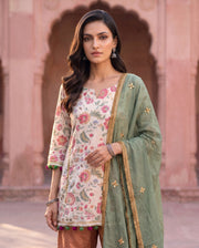 Ivory Floral Copper Sharara Set 3