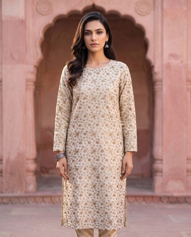 Ivory Gold Zari Kurta
