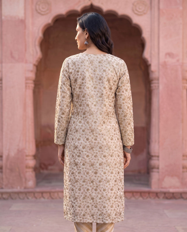 Ivory Gold Zari Kurta