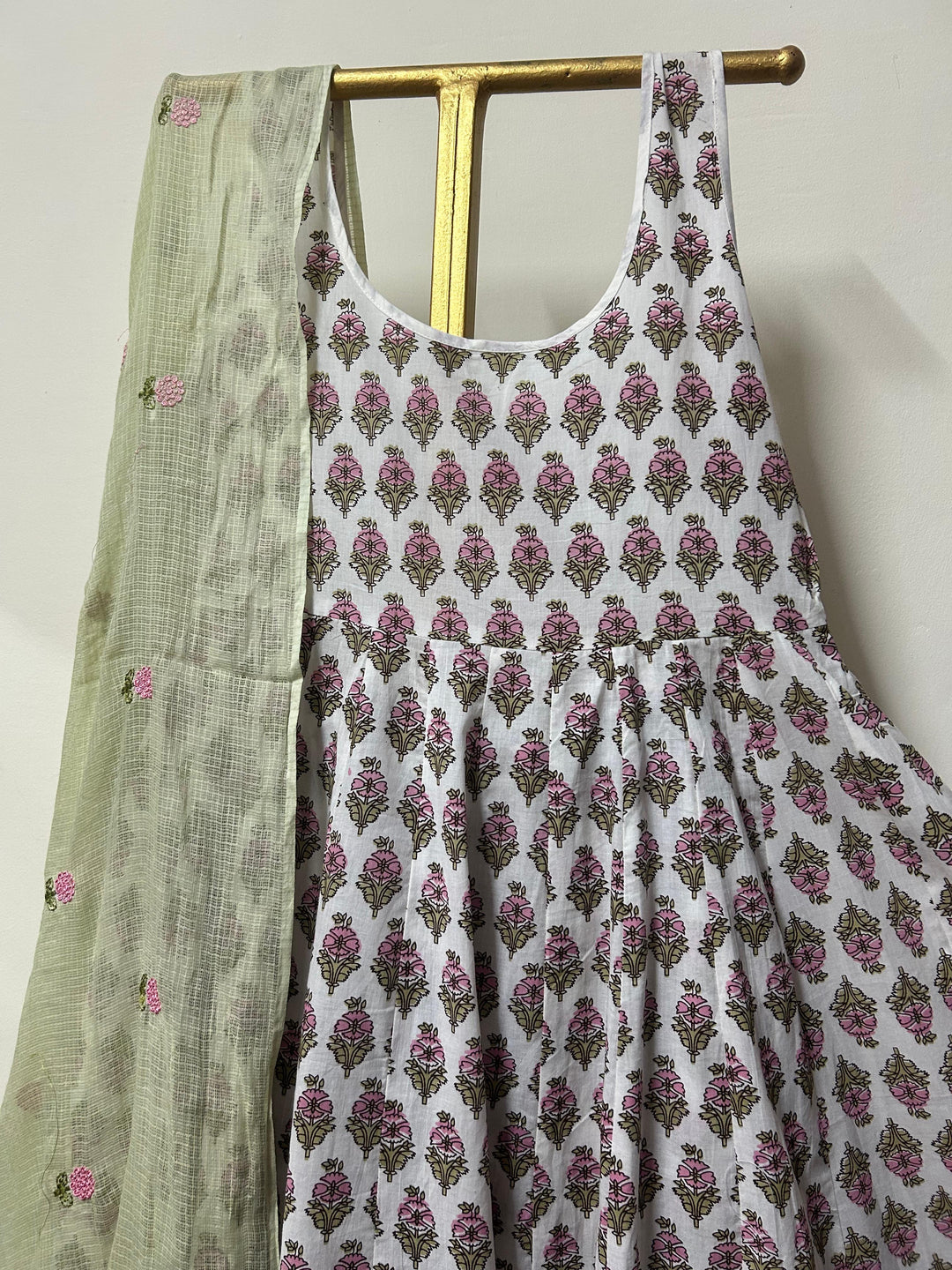 KHUSHA WHITE ANARKALI SET Gulabo Jaipur