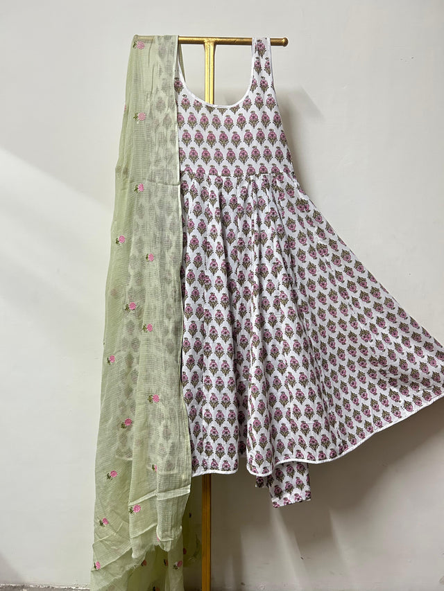 KHUSHA WHITE ANARKALI SET