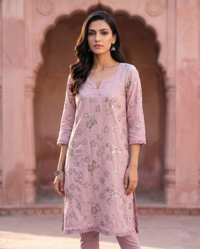 Lilac Sequin Kurti