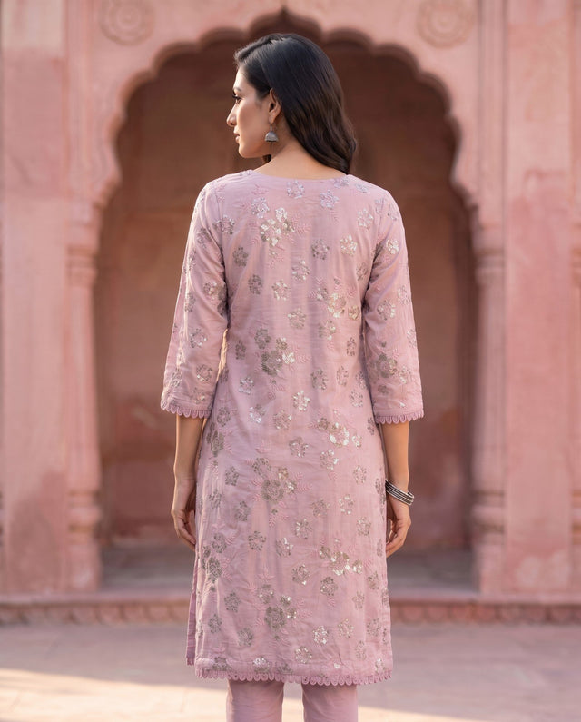 Lilac Sequin Kurti