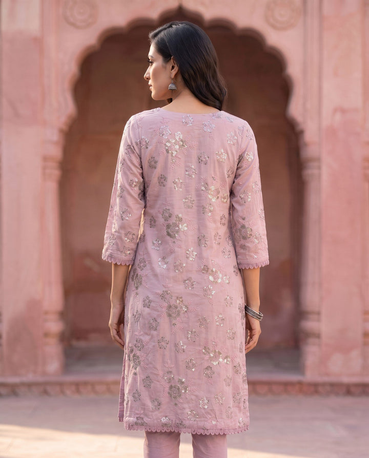 Lilac Sequin Kurti – back view