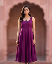 Magenta Sleeveless Anarkali 1
