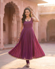 Magenta Sleeveless Anarkali 4