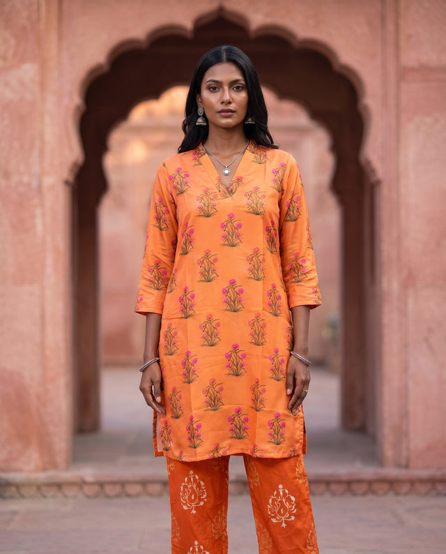 Marigold Floral Printed Co-ord Set