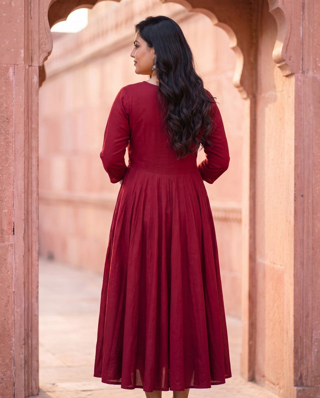Maroon Anarkali
